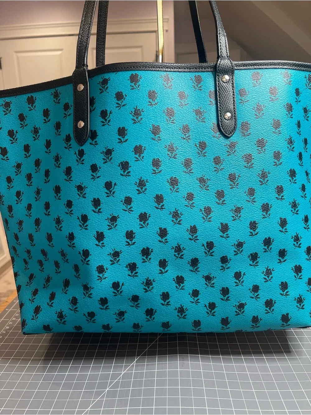 Coach turquoise tote